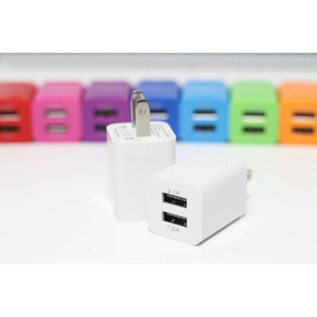 Iphone Android Usb コンセント 2口充電 充電器 ホワイトの通販 By サランヘヨ S Shop ラクマ