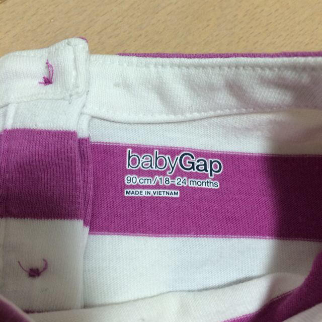 babyGAP(ベビーギャップ)のbabygap☆ボーダーワンピース90 キッズ/ベビー/マタニティのキッズ服女の子用(90cm~)(ワンピース)の商品写真