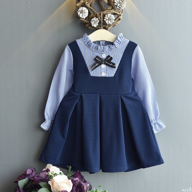 ネイビーワンピース キッズ/ベビー/マタニティのキッズ服女の子用(90cm~)(ワンピース)の商品写真