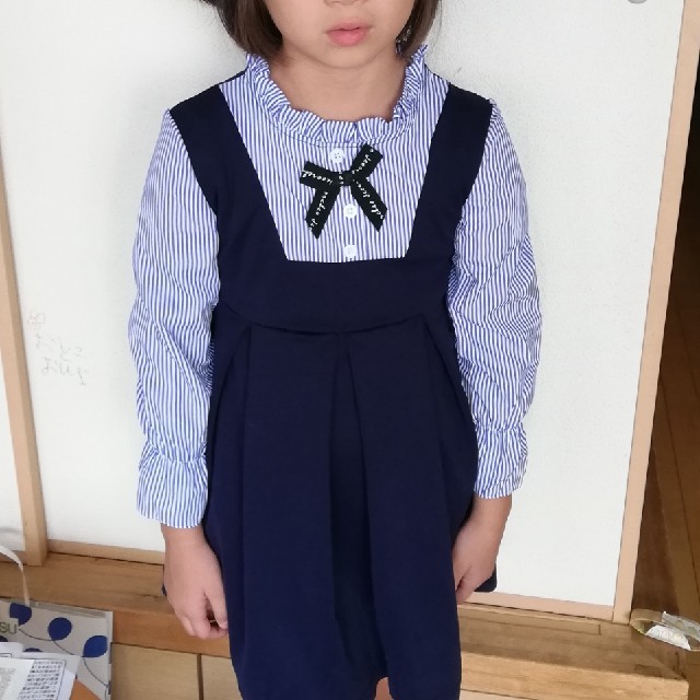 ネイビーワンピース キッズ/ベビー/マタニティのキッズ服女の子用(90cm~)(ワンピース)の商品写真