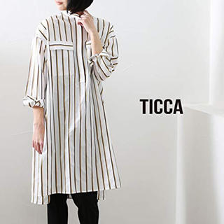 スピックアンドスパン(Spick & Span)のTICCA マルチ チュニック ワンピース シャツワンピ   yellow(ロングワンピース/マキシワンピース)