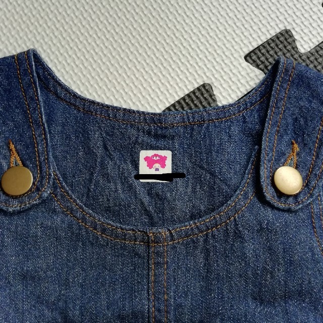 ベビー　ジャンスカ　90　デニム キッズ/ベビー/マタニティのキッズ服女の子用(90cm~)(ワンピース)の商品写真