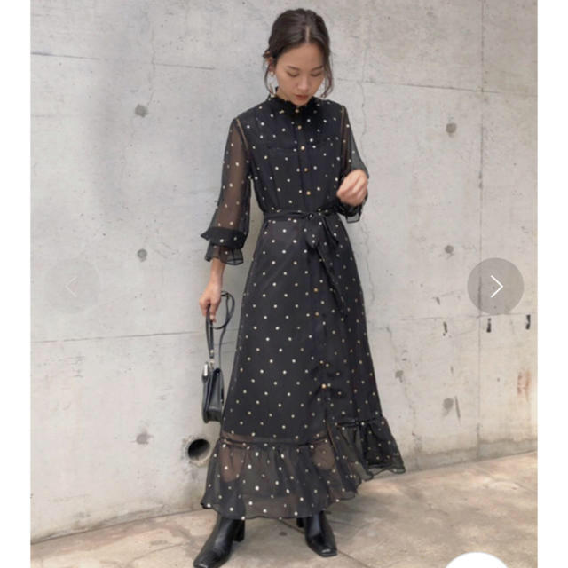 Ameri VINTAGE(アメリヴィンテージ)のAmeri VINTAGE SPARKLE DOT DRESS レディースのワンピース(ロングワンピース/マキシワンピース)の商品写真