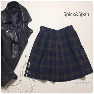 スピックアンドスパン(Spick & Span)のスピックアンドスパン . 起毛 チェック フレア スカート(ひざ丈スカート)