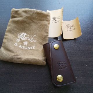 イルビゾンテ(IL BISONTE)の新品 イルビゾンテ 本革 レザー キーケース スマート キーホルダー ブラウン(キーケース)