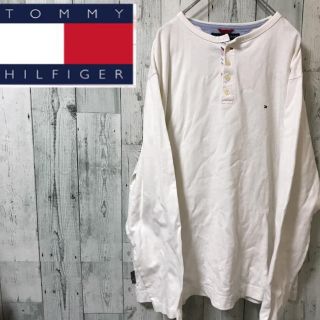 トミーヒルフィガー(TOMMY HILFIGER)の【大人気】トミーヒルフィガー ワンポイント 刺繍ロゴ ビックサイズ  ロンT(Tシャツ/カットソー(七分/長袖))