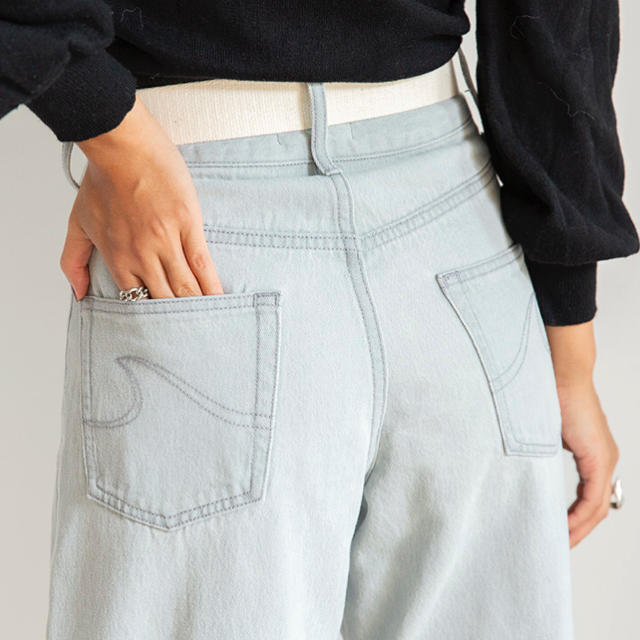 searoomlynnハイウエスト loose SRN03 ライトグレー 新品 searoomlynnハイウエスト loose SRN03 ライトグレー 新品