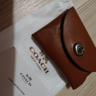 コーチ(COACH)のCOACHコーチ 名刺入れ 小銭入れ ブラウン 茶色(名刺入れ/定期入れ)