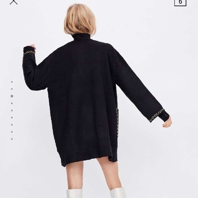 新品！タグ付！♥️ZARA♥️チェーンディテール付ニットコーディガン。サイズM。 2