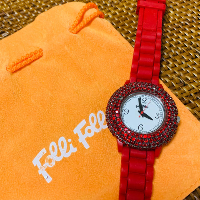 Folli Follie - 値下げ！フォリフォリ 腕時計 ウォッチ ラインストーン赤の通販 by ファッション系｜フォリフォリならラクマ