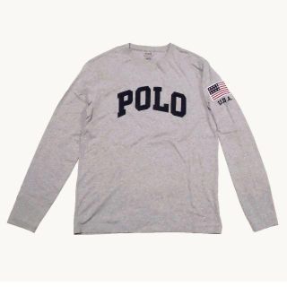 ポロラルフローレン(POLO RALPH LAUREN)の★新品/SALE★ラルフローレン★アップリケ長袖Tシャツ (Grey/M)(Tシャツ/カットソー(七分/長袖))