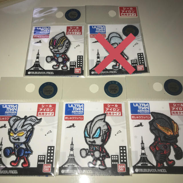 BANDAI(バンダイ)のウルトラマンオーブやジードやゼロやベリアルの刺しゅうワッペンセット ハンドメイドの素材/材料(各種パーツ)の商品写真