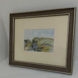 請関くにとし作品【水のある風景】　絵画　水彩画　パステル画　※フレーム含む(絵画/タペストリー)