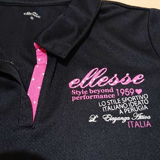 ellesse(エレッセ)の☆ellesrse エレッセ  ❤️ポロシャツ  半袖❤️ 黒   Mサイズ レディースのトップス(ポロシャツ)の商品写真