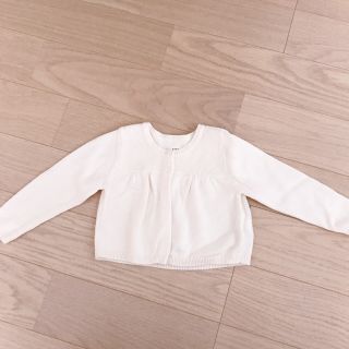 ベビーギャップ(babyGAP)のカーディガン 上着 白 ホワイト 女の子 80 美品(カーディガン/ボレロ)