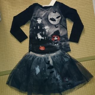 エイチアンドエム(H&M)の新品 120cm/130cm H&M 長袖Tシャツ&チュールスカート ハロウィン(Tシャツ/カットソー)