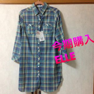 エル(ELLE)の今期新品★エル★チェックシャツワンピース(ミニワンピース)