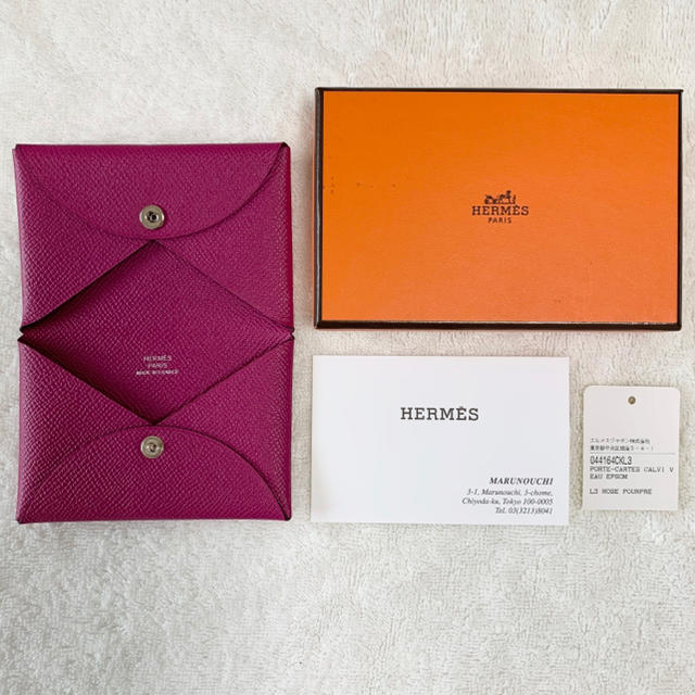 Hermes(エルメス)の国内購入　正規　エルメス　HERMES カルヴィ　カードケース　名刺入れ　ピンク レディースのファッション小物(名刺入れ/定期入れ)の商品写真