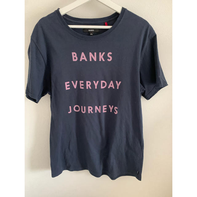 Ron Herman(ロンハーマン)のBANKS Tシャツ L ネイビーピンクロゴ メンズのトップス(Tシャツ/カットソー(半袖/袖なし))の商品写真