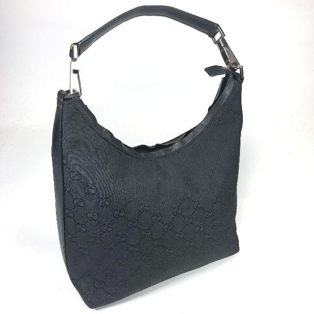 GUCCI - 【美品】グッチ GG柄ショルダー 黒 ジャガード・レザー