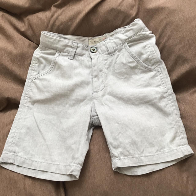 ZARA KIDS(ザラキッズ)のZARA BOYS*コットンリネン ヘリンボーン ハーフパンツ*4/5*110* キッズ/ベビー/マタニティのキッズ服男の子用(90cm~)(パンツ/スパッツ)の商品写真