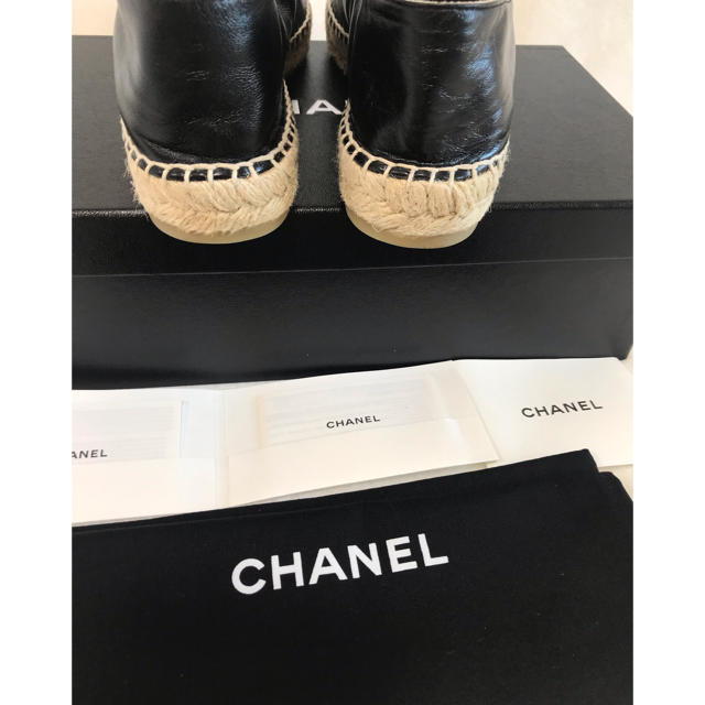 CHANEL(シャネル)のシャネル エスパードリーユ37 定価75,600円 新品同様品 銀座店購入！黒 レディースの靴/シューズ(ハイヒール/パンプス)の商品写真