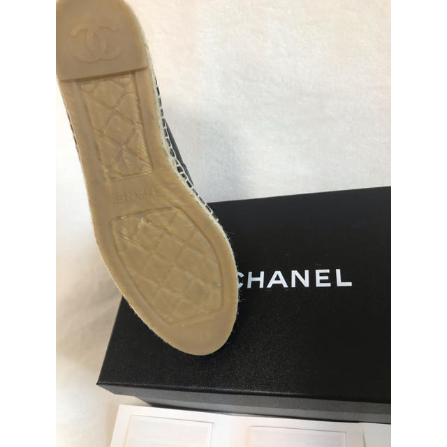 CHANEL(シャネル)のシャネル エスパードリーユ37 定価75,600円 新品同様品 銀座店購入！黒 レディースの靴/シューズ(ハイヒール/パンプス)の商品写真