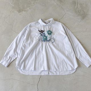 アトリエドゥサボン(l'atelier du savon)の《専用》リボン刺繍 お花のピンクッションブラウス(シャツ/ブラウス(長袖/七分))