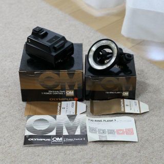 オリンパス(OLYMPUS)のT POWER CONTROL + T10 RING FLASH 元箱 取説一式(ストロボ/照明)