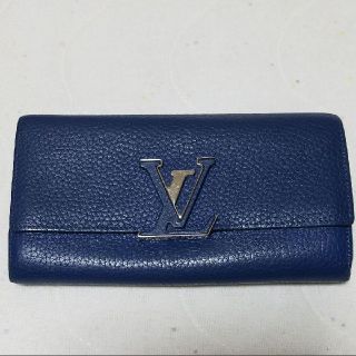 ルイヴィトン(LOUIS VUITTON)のルイヴィトン　カプシーヌ　ネイビー　長財布(財布)