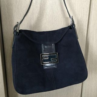 フェンディ(FENDI)の濃紺 スウェード バック フェンディ(ショルダーバッグ)