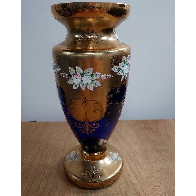 BOHEMIA Cristal - ボヘミア 花瓶 金 BOHEMIA ゴールド 高級 花の通販 ...