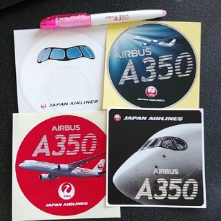 ジャル(ニホンコウクウ)(JAL(日本航空))のJAL A350 ステッカー4枚　フリクションペン(ノベルティグッズ)