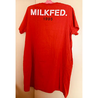 ミルクフェド(MILKFED.)のMILKFED. Tシャツ ワンピース 赤 ミルクフェド(Tシャツ(半袖/袖なし))