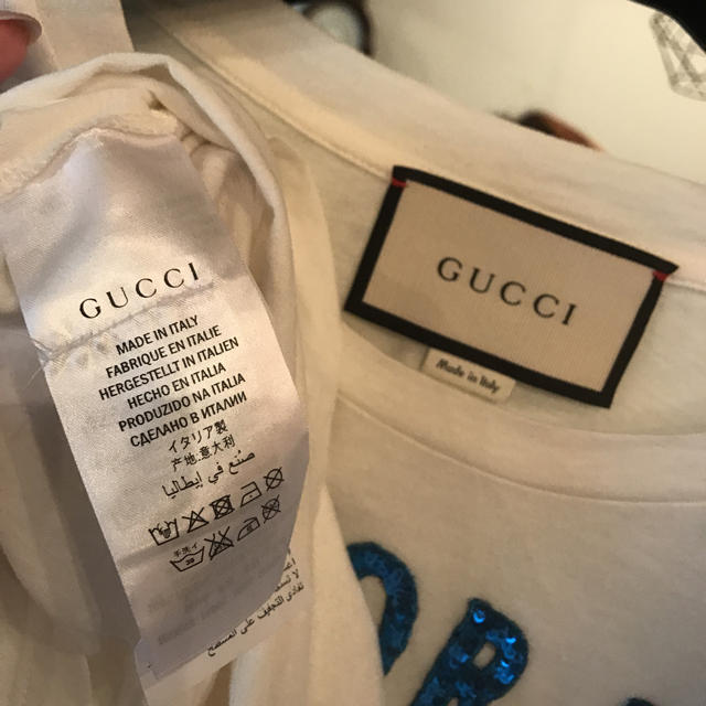 Gucci(グッチ)のGUCCI グッチ Tシャツ スパンコール ホワイト レディースのトップス(Tシャツ(半袖/袖なし))の商品写真