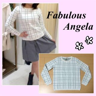 ファビュラスアンジェラ(Fabulous Angela)のファビュラス♡ラインチェックプルオーバー(ニット/セーター)