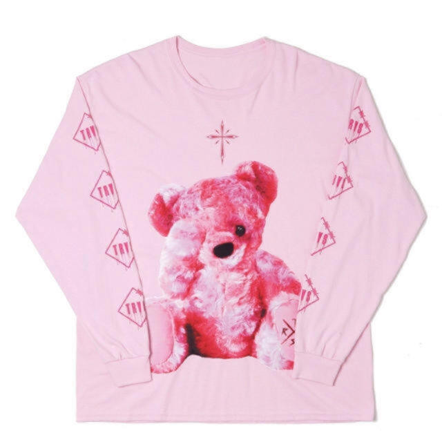 FUGA(フーガ)の TRAVAS TOKYO FURRY BEAR くま ロングTシャツ ピンク  メンズのトップス(Tシャツ/カットソー(七分/長袖))の商品写真