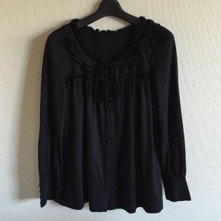 ジルスチュアート(JILLSTUART)のジル♡黒のリボントップス♡美品(カットソー(長袖/七分))