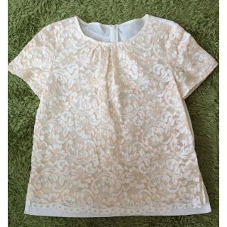 ユナイテッドアローズグリーンレーベルリラクシング(UNITED ARROWS green label relaxing)のグリーンレーベル トップス 花柄 レース Mサイズ 中古(カットソー(半袖/袖なし))