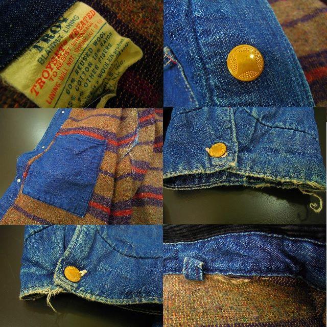 kt5 60's デニムカバーオール　TROY トロイ ブランケット付きライナー メンズのジャケット/アウター(カバーオール)の商品写真