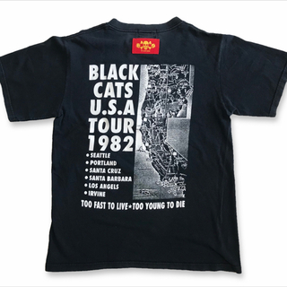 バウンティハンター(BOUNTY HUNTER)のBLACK CATS 1982 USA TOUR Tシャツ CREAM SODA(Tシャツ/カットソー(半袖/袖なし))