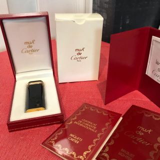 カルティエ(Cartier)のカルティエ Cartier ガスライター ブラックラッカー×ゴールド(タバコグッズ)