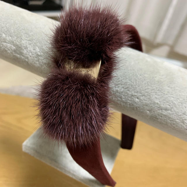 Ferragamo ファーリボン付きカチューシャ