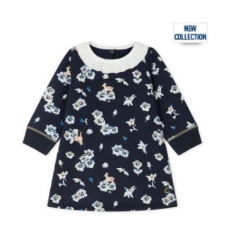 プチバトー(PETIT BATEAU)のプチバトー  2019AW スウェットプリントワンピース 36m(ワンピース)