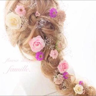 大人気♡ラプンツェル風ヘッドドレス ピンク系・ヘアパーツ/髪飾り/ウェディング(ヘッドドレス/ドレス)