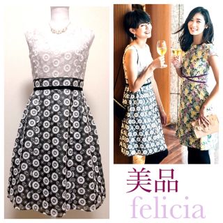 トッカ(TOCCA)のTOCCA❀*優しいお色目のバイカラーが優雅な豪華お刺繍ワンピース°✼*.(ひざ丈ワンピース)