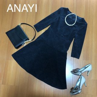 アナイ(ANAYI)の【美品】ANAYI ジャージー素材のワンピース(ひざ丈ワンピース)