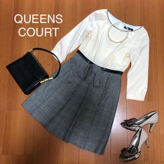 クイーンズコート(QUEENS COURT)のQUEENS COURT 上質な素材のワンピース(ひざ丈ワンピース)