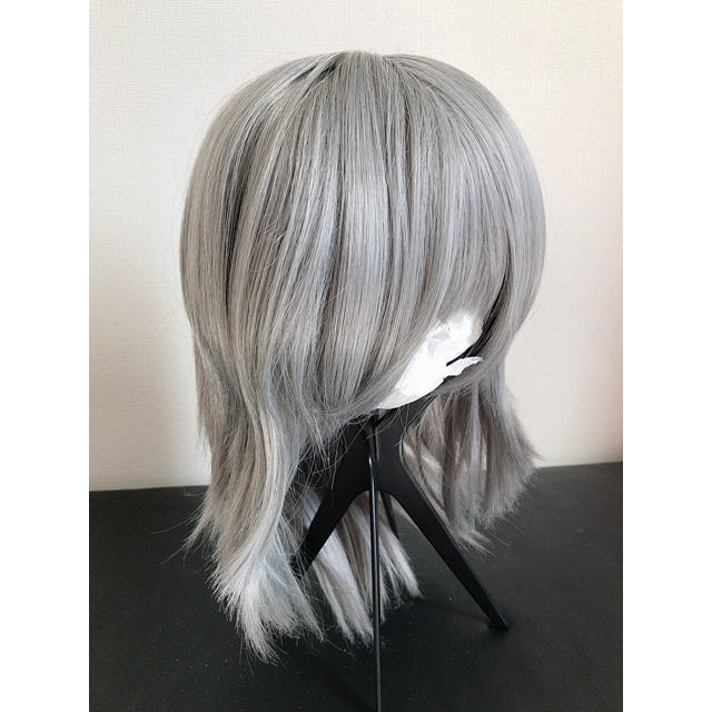 2021春の新作 ストレート ロング ウィッグ コスプレ 80cm 銀髪 リール