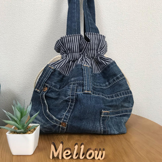 #9 デニムリメイク 巾着バッグの通販 by Mellow𓇼｜ラクマ